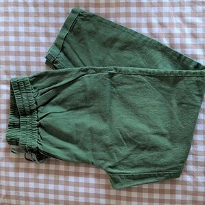 J. Crew Linen Cotton Blend Drawstring Pants Green Size 6 NWOT